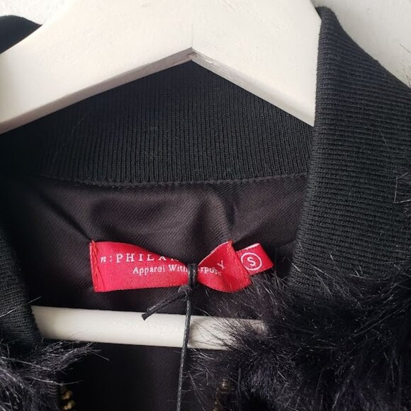 NWT n:philanthropy Faux Fur Harlan Jacket in Black Cat - Picture 7 of 11